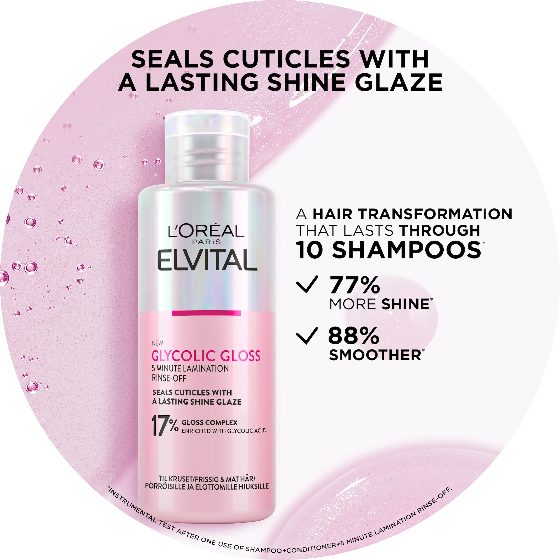 Elvital Glycolic Gloss injekciós hajpakolás 200 ml - L'Oréal Paris