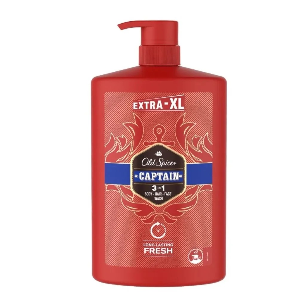 OLD SPICE Gel douche et shampoing Old Spice Captain 1l Pour cheveux, visage et corps
