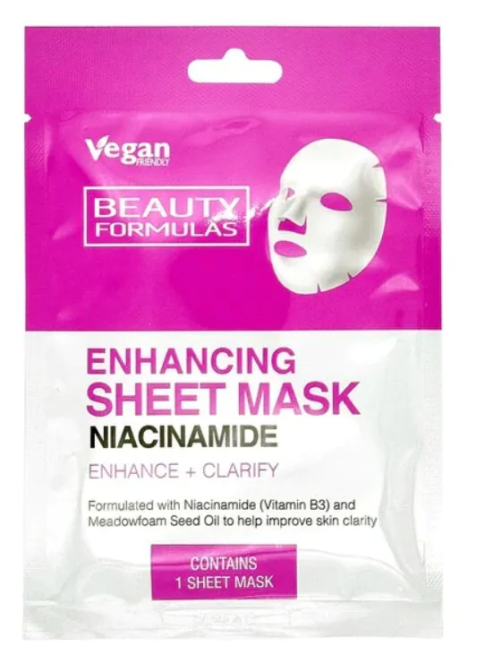 Beauty Formulas Wzmacniająca maska w płachcie z niacynamidem