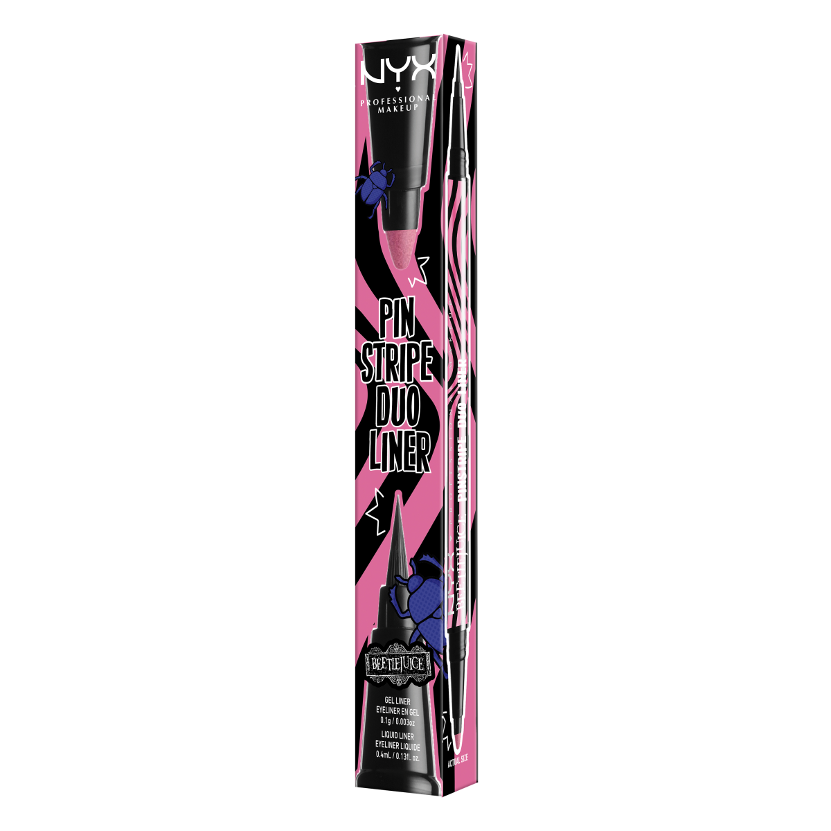 Tuș de ochi NYX Professional Makeup Beetlejuice Pinstripe Duo Liner