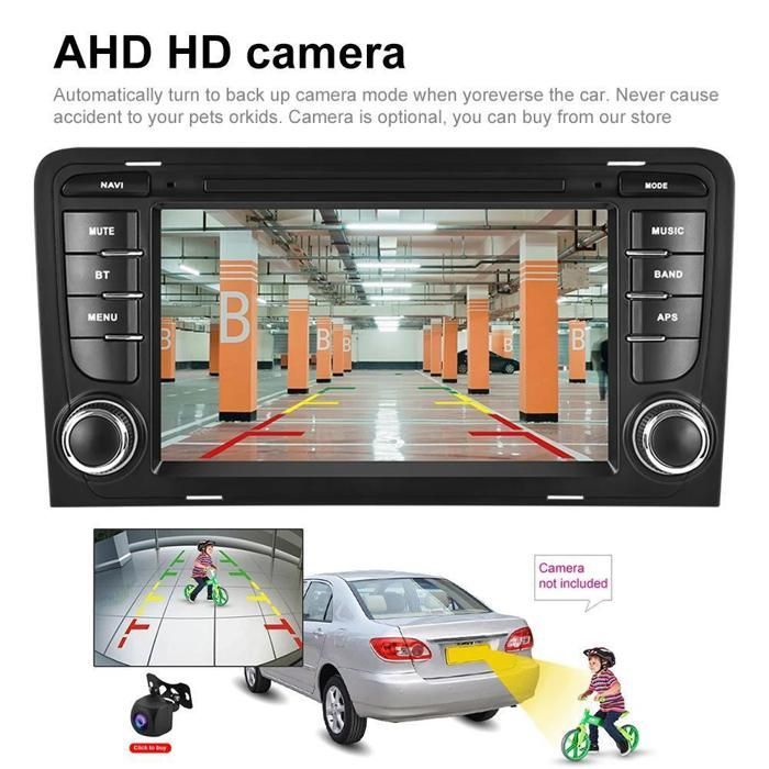 Autoradio da 7 pollici compatibile con CarPlay, Android Auto, Bluetooth/Wi-Fi/FM e navigazione GPS.