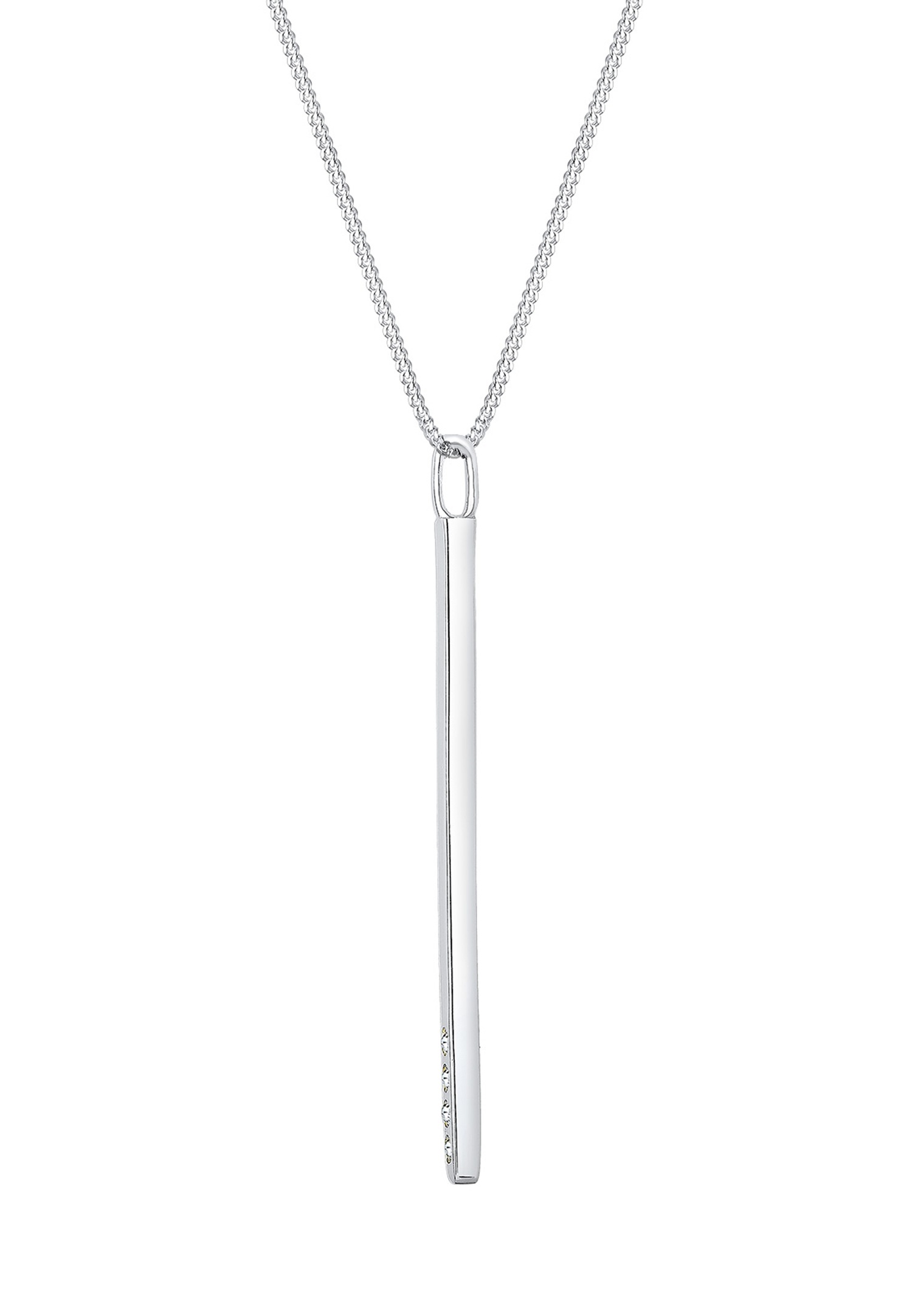 Elli Femmes chaîne en Y avec pendentif bâton et cristaux en argent sterling 925 45 cm de long