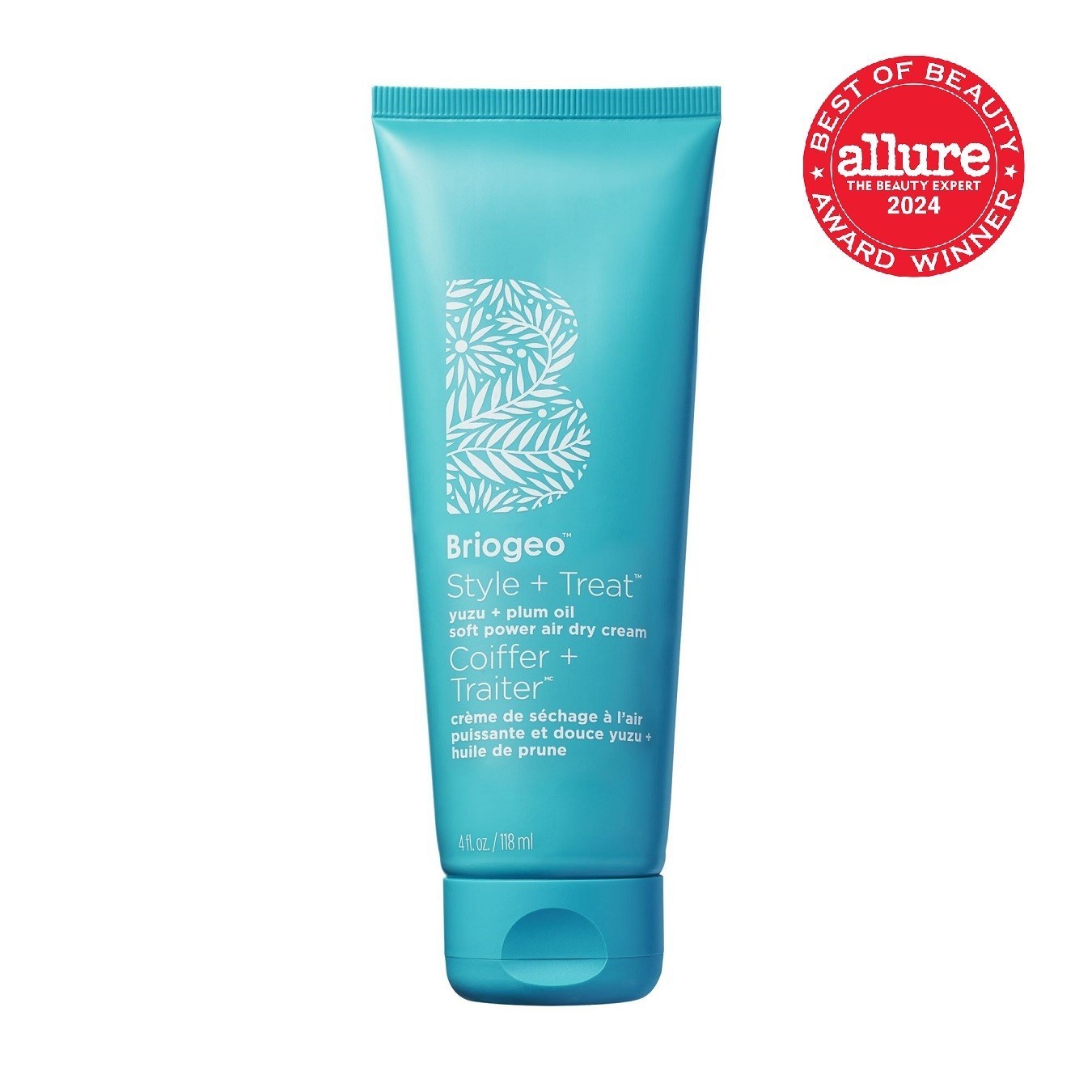 Briogeo krema za lase Style + Treat™ Yuzu + slivovo olje Soft Power krema za sušenje na zraku - 118 ml