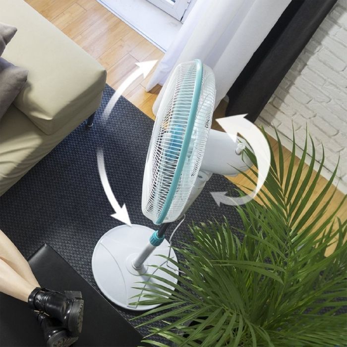 Ventilador de pedestal Cecotec EnergySilence 500, 40 W, 5 aspas, 40 cm de diámetro, oscilante, 3 velocidades.