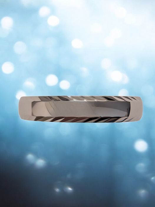 Men's wedding band in rhodium-plated 925 sterling silver