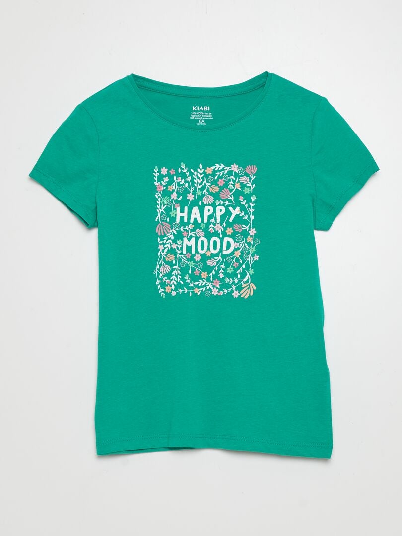 Camiseta de punto estampada - AZUL