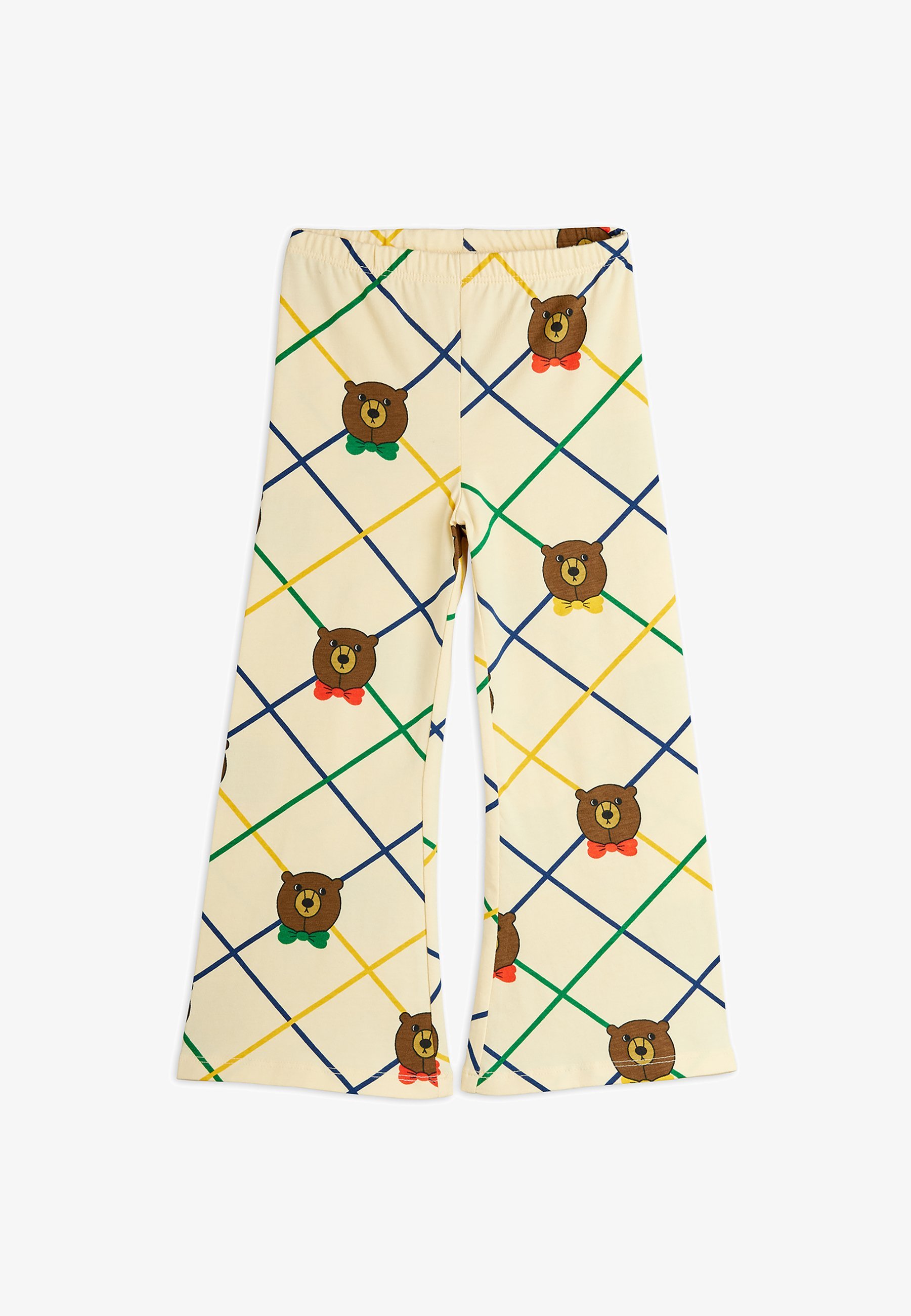 Mini Rodini BEAR CHECK FLARED TROUSERS UNISEX - Trainingsbroek - gebroken wit