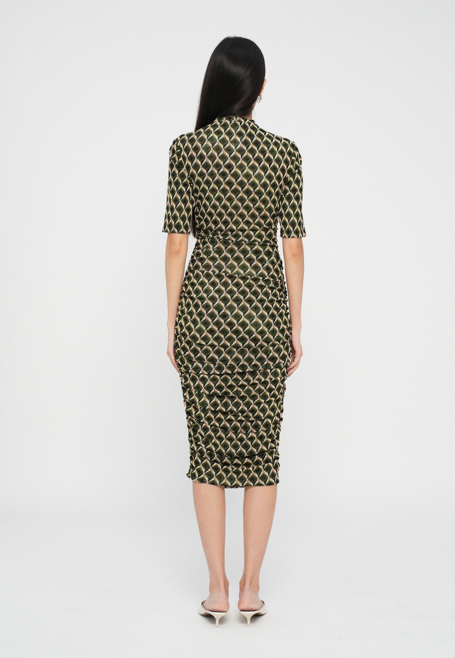 Diane von Furstenberg LENA JURK - Jersey jurk - olijfgroen