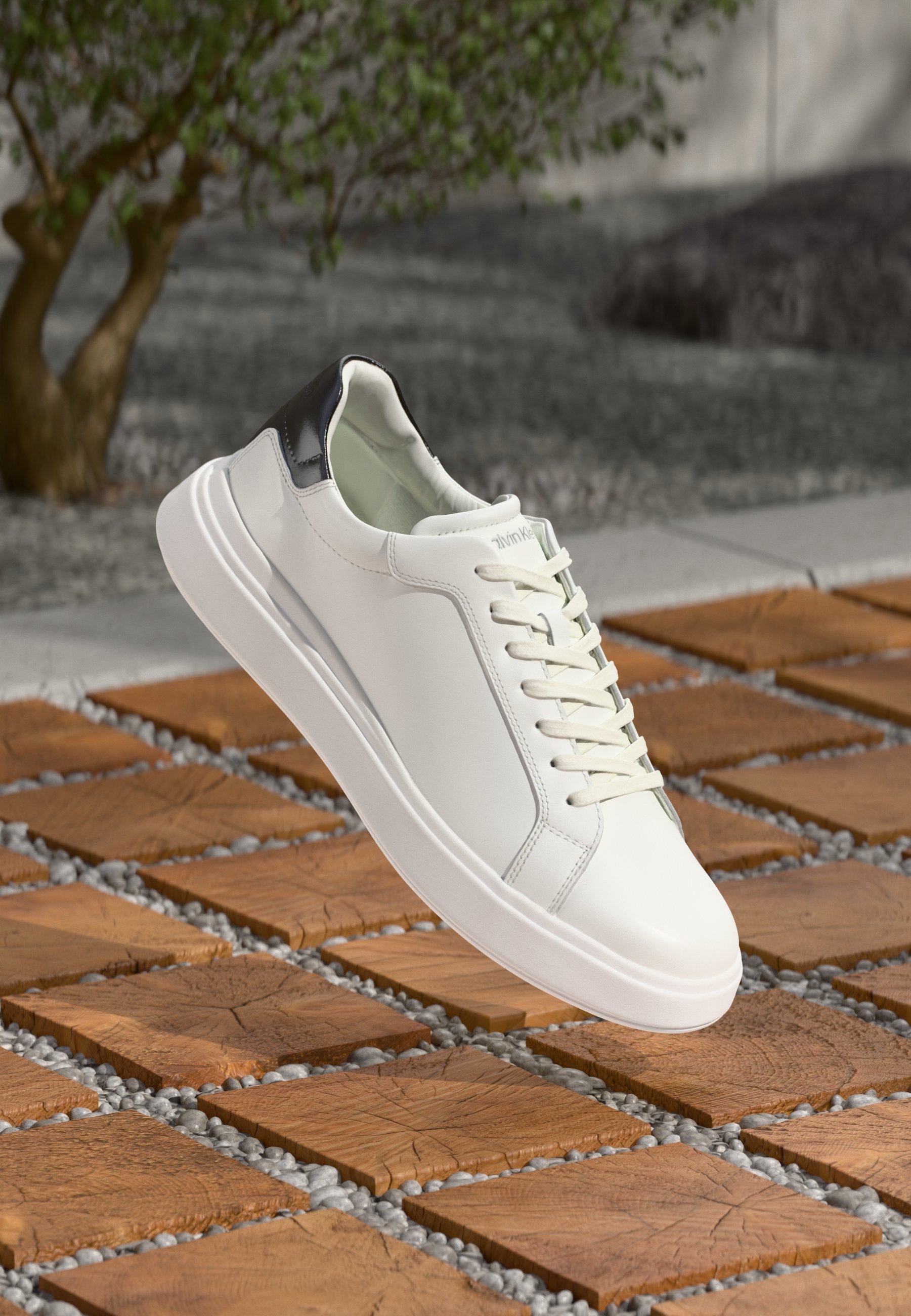 Calvin Klein LACE UP - Sneakers - wit/zwart