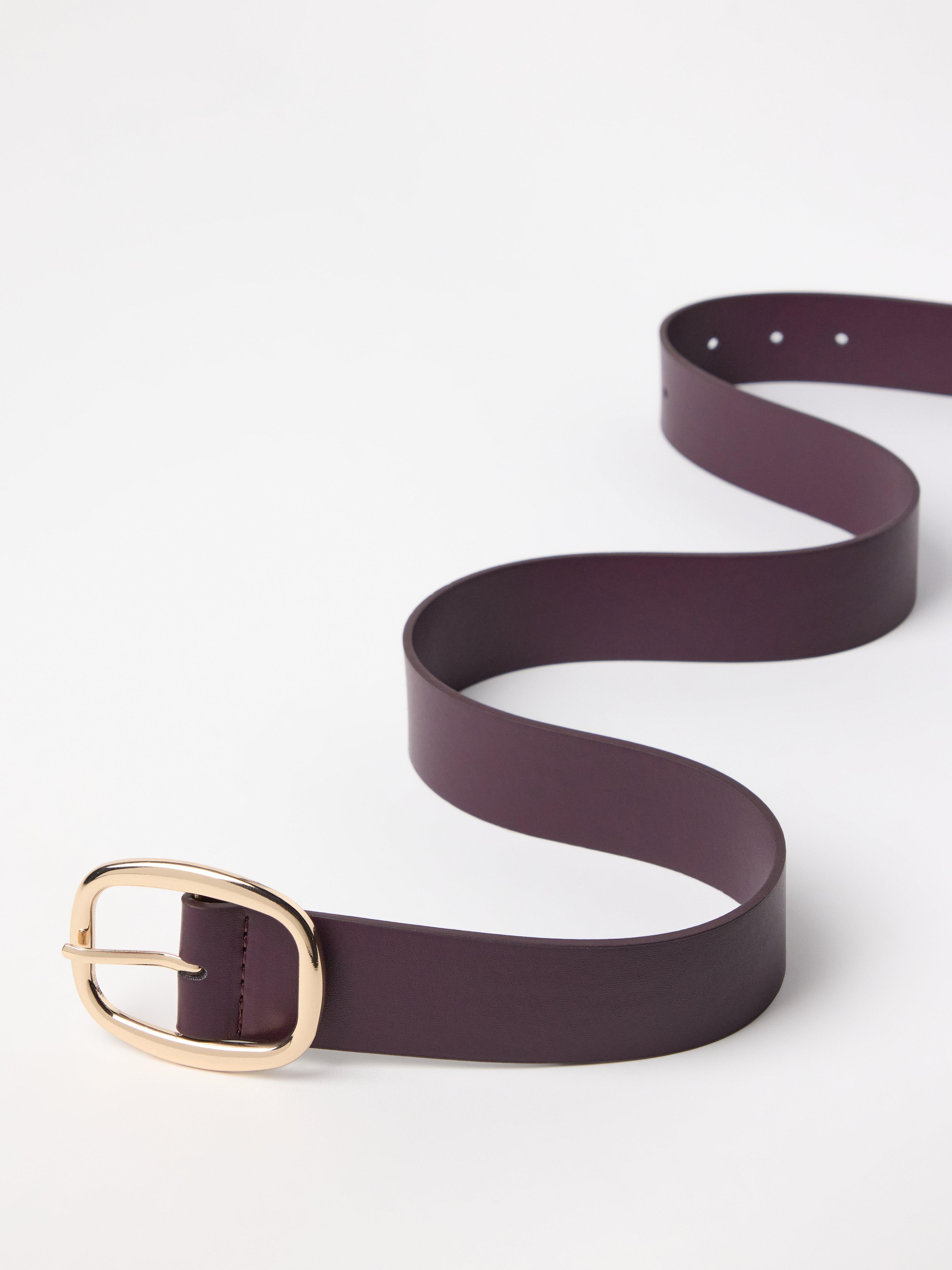 Ceinture large en simili cuir rouge foncé poussiéreux