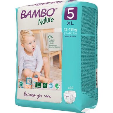 Bambo Nature Boys & Girls 0% parfemace Ekologické dětské pleny Velikost 5 12-18 kg 24 kusů