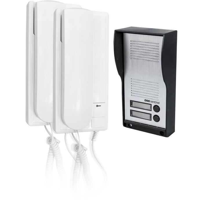 Intercomunicador de áudio com fio - SCS SENTINEL - AudioKit DUO - 2 monofones - Volume ajustável - Branco