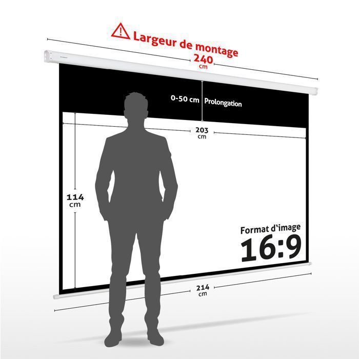 Schermo di proiezione motorizzato professionale ESMART MIMOTO 203 x 114 cm (92