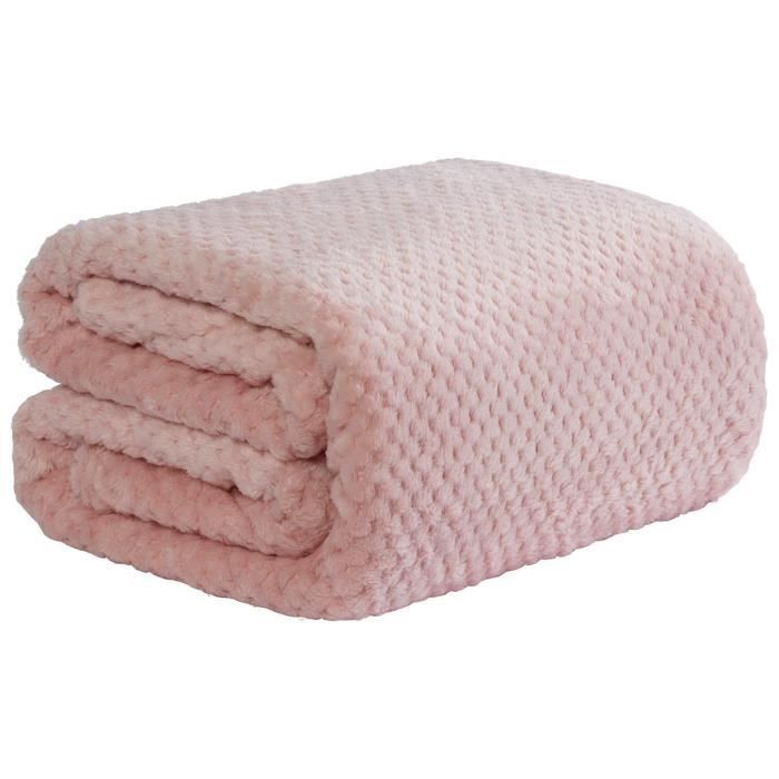 Manta polar para sofá, cama, viajes al aire libre, manta suave y mullida para todas las estaciones, rosa, 150x200cm