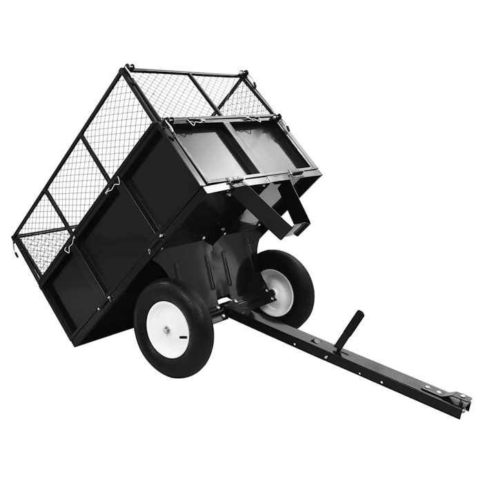 Remolque basculante - vidaXL - 300 kg - Acero - Negro - 153x77x103 cm
