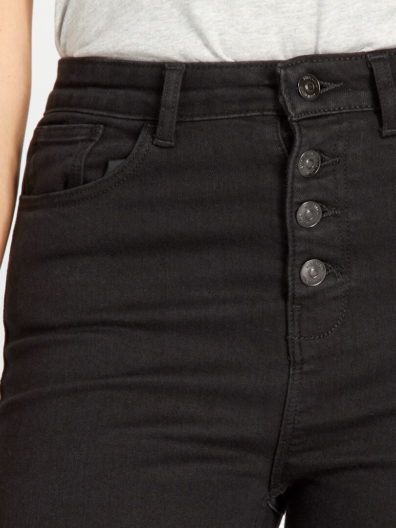 Calça jeans skinny de cintura alta - PRETA