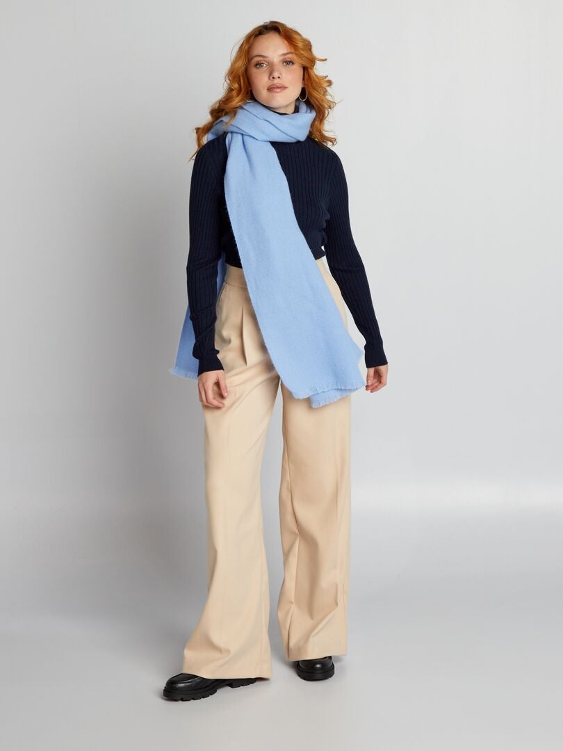 Geribbelde coltrui - BLAUW