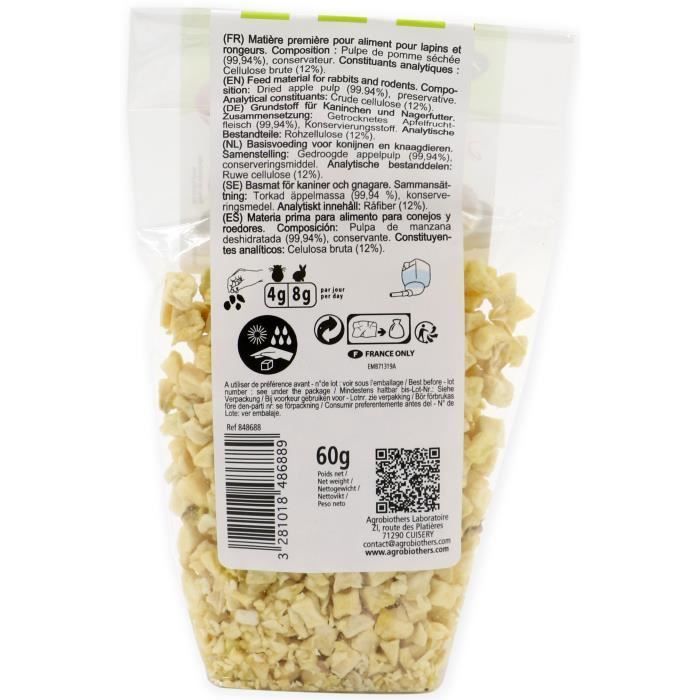 Petiscos de Maçã AIME - Para Coelhos e Roedores - 60g
