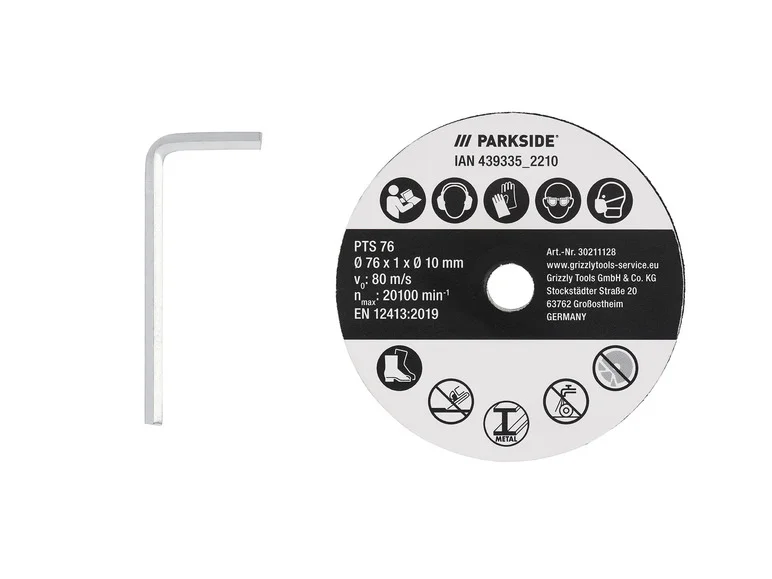 Esmerilhadeira angular sem fio PARKSIDE® PWSAM 20-Li A1, 20 V