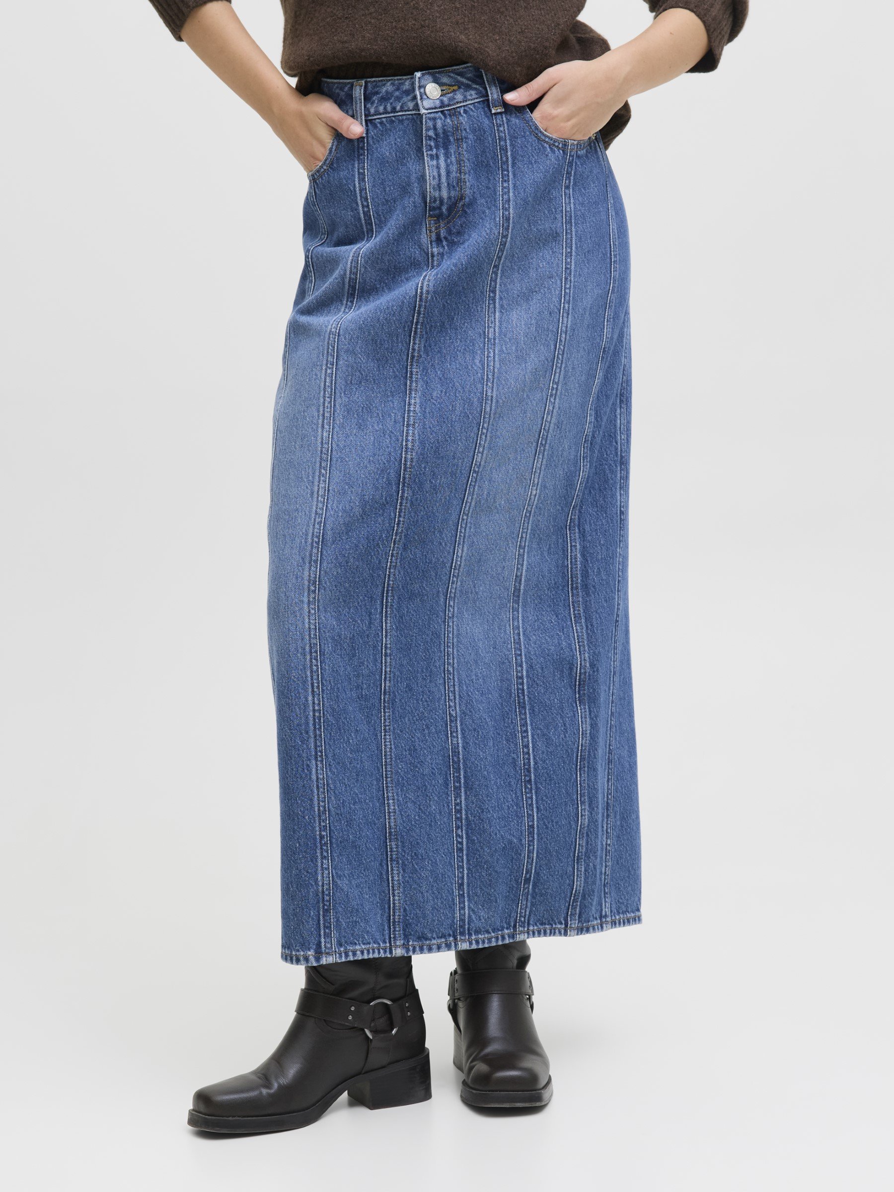 Saia longa JJXX JXCANA - Saia jeans - jeans azul médio