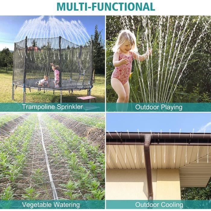 Sistema de riego para trampolín infantil - 12 m - Sistema de refrigeración para fiestas en el jardín