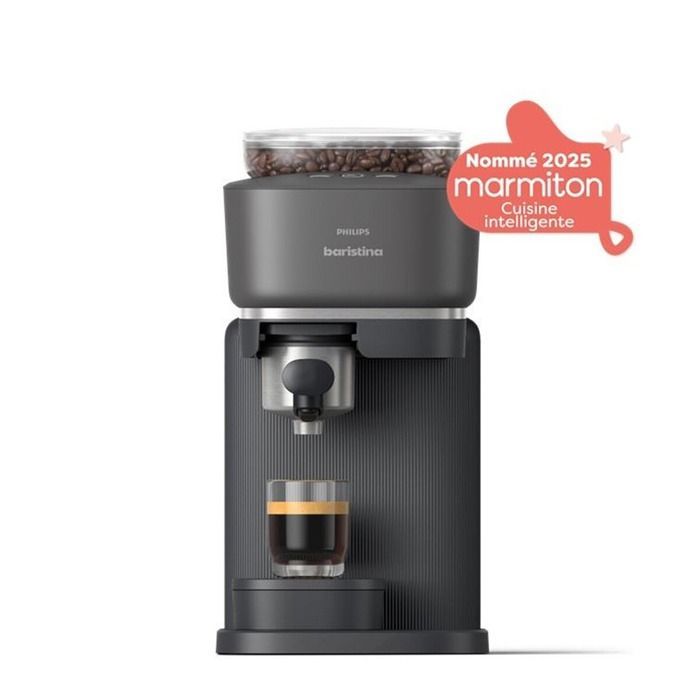 Cafetera espresso Philips Baristina BAR300/60 con molinillo, 122,8 W, color negro.