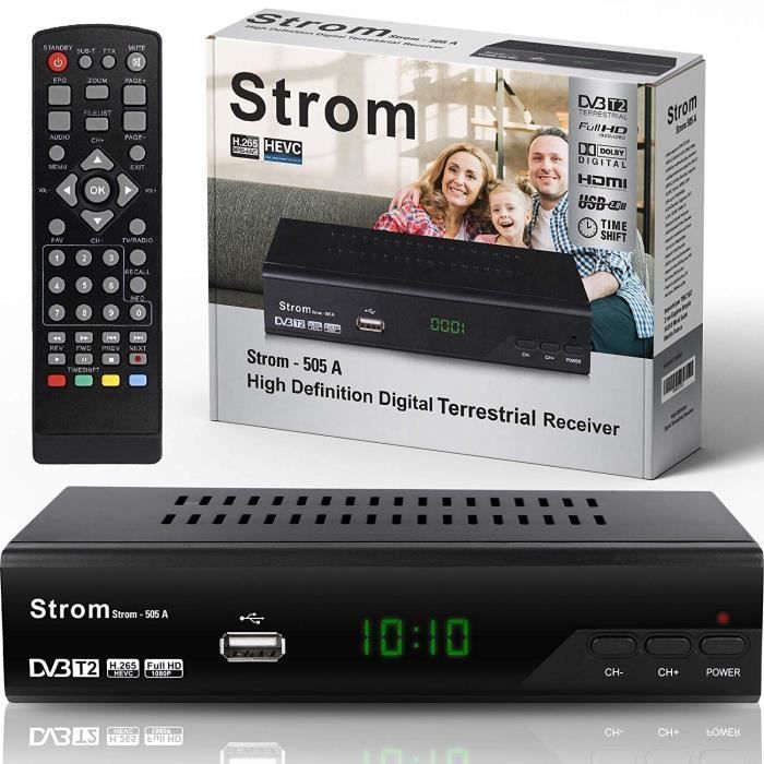 Strom 505 - HD Digital Terrestrial Television (DTT) Decoder for TV - HD DTT Receiver - DTT Adapter - HD DTT Box - DTT Tuner
