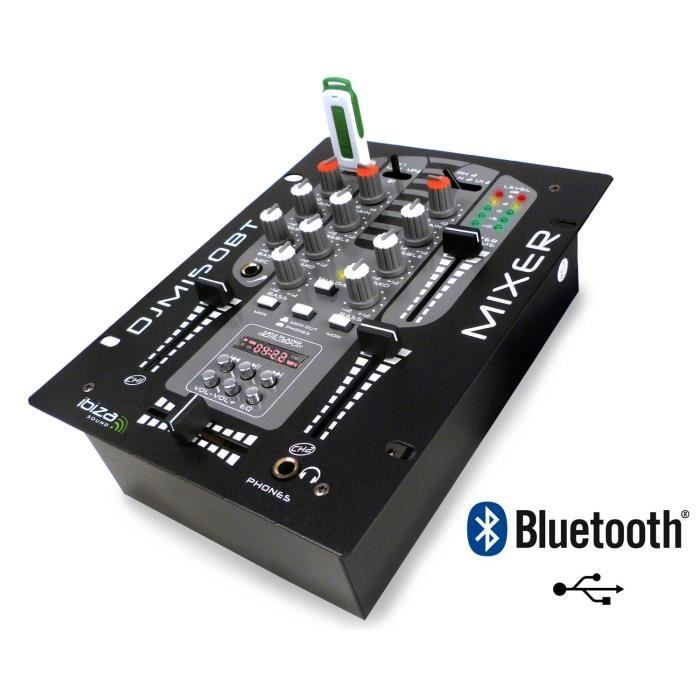 Pack Sono DJ500-AX MKII USB Bluetooth ampli + HP 500W Table de mix DJM150
