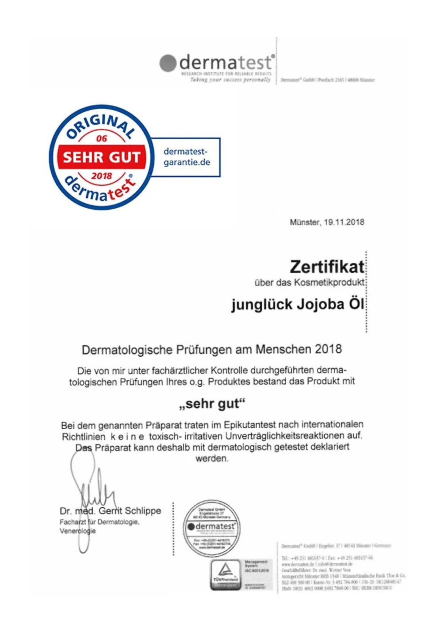 Juniglück kūno aliejus su simondsijų aliejumi - 100 ml
