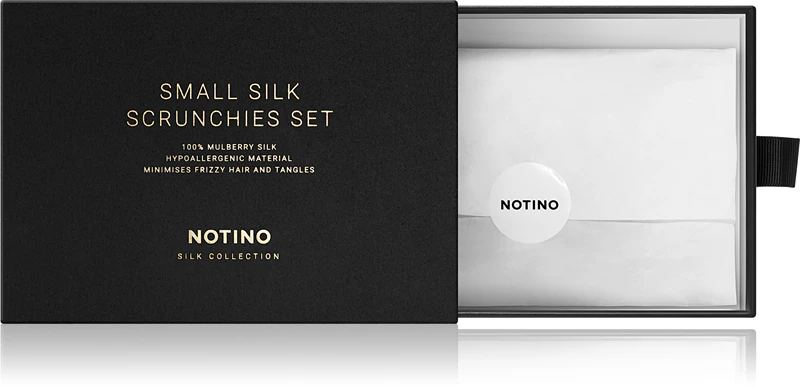 Conjunto de scrunchies pequenos Notino Silk Collection na cor creme.