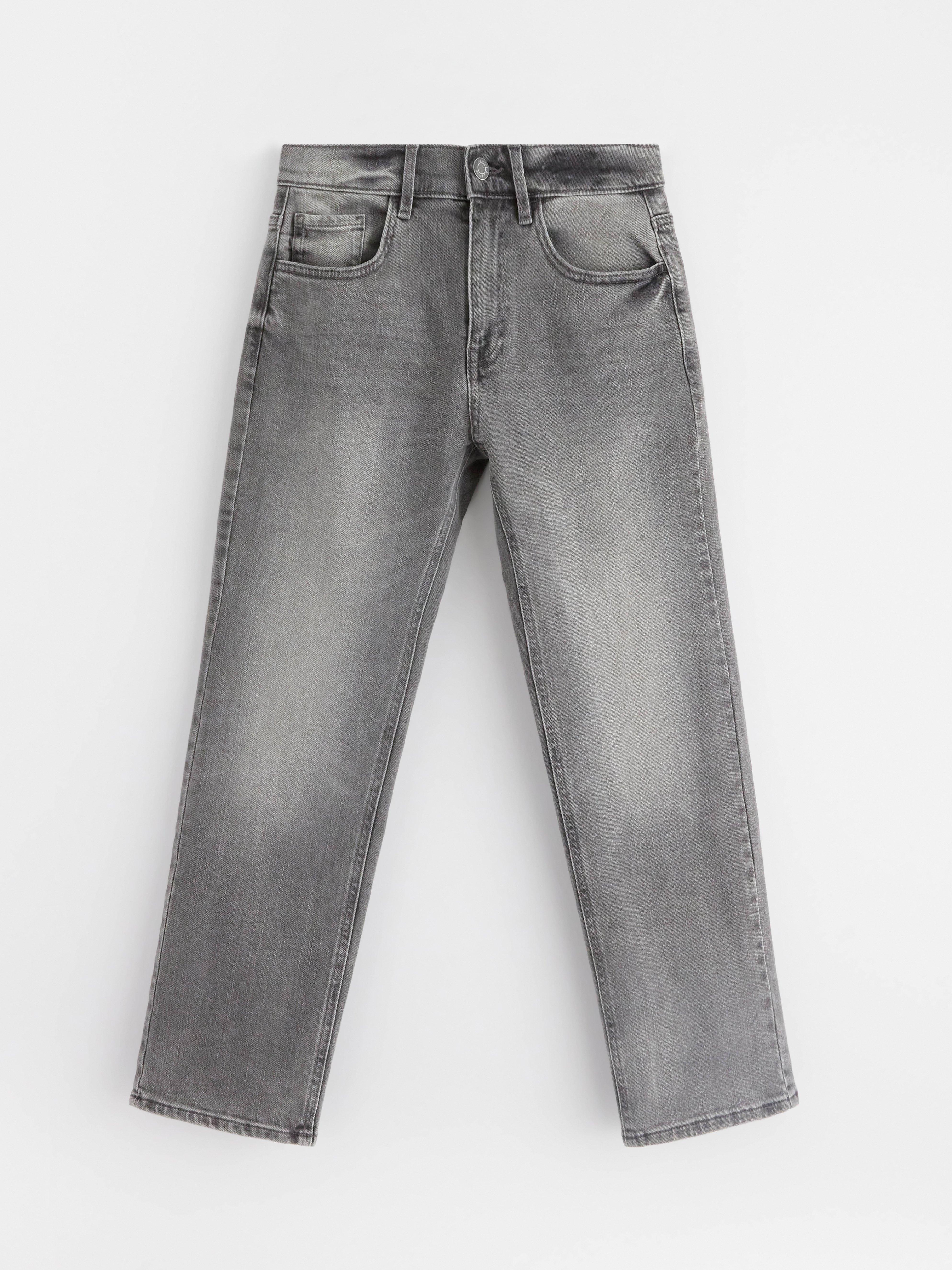 Calça jeans reta e larga VILGOT Regular, cinza.