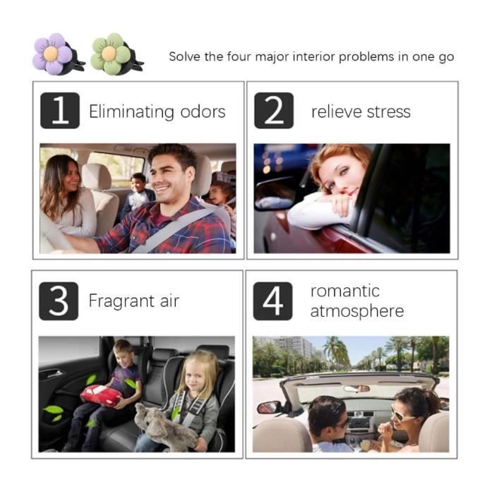 Ambientador para coche - Sin especificar - 12 unidades - Aroma floral - Clips para rejilla de ventilación - Decoración interior
