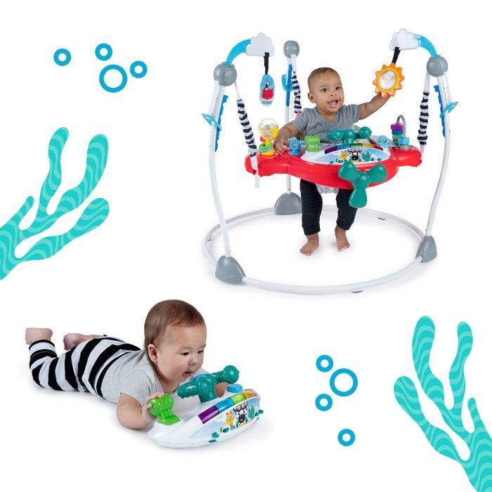 Sdraietta per neonati BABY EINSTEIN Ocean Explorers - Piccolo aereo, regalo di Natale per neonati, multilingue, sedile girevole a 360° 6M+