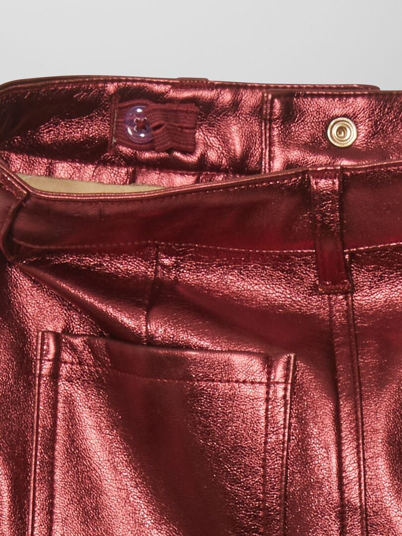 Rok van imitatieleer - ROOD