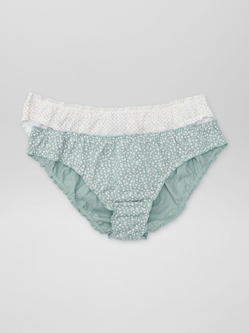 Conjunto de 2 calcinhas estampadas - BRANCAS