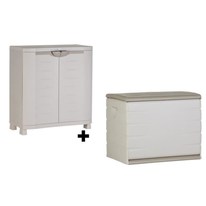 PLASTIKEN 260L Empty Resin Storage Chest and Low Storage Cabinet