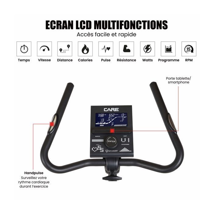 Vélo d'appartement - CARE - CV-395 Ergomètre et connecté