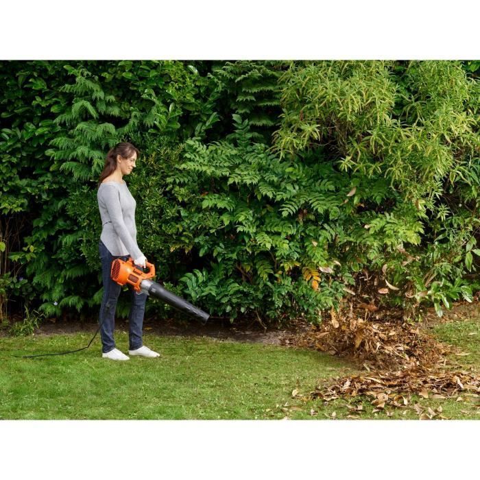 Soplador axial con cable BLACK+DECKER BEBL185-QS - 1850 W - Caudal de aire de 765 m³/h - Raspador integrado