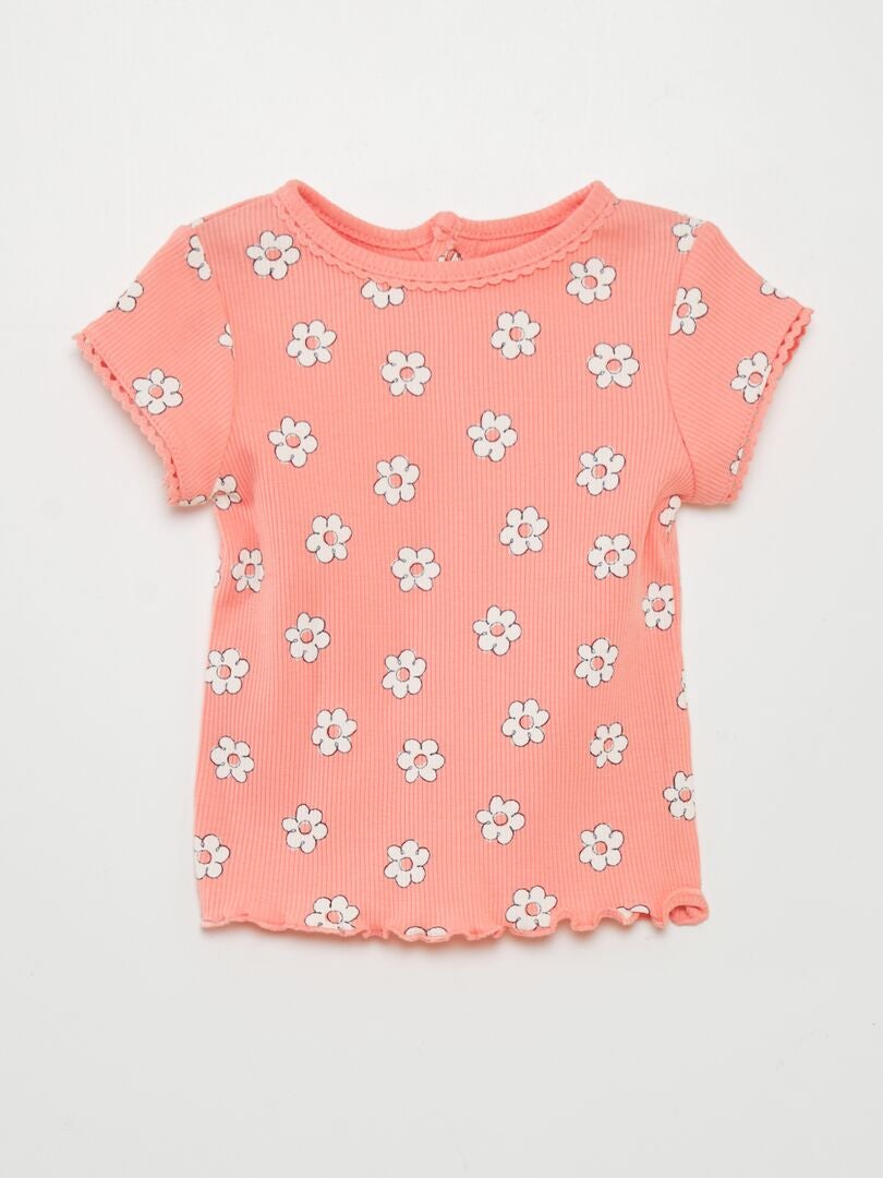 Camiseta canelada - ROSA