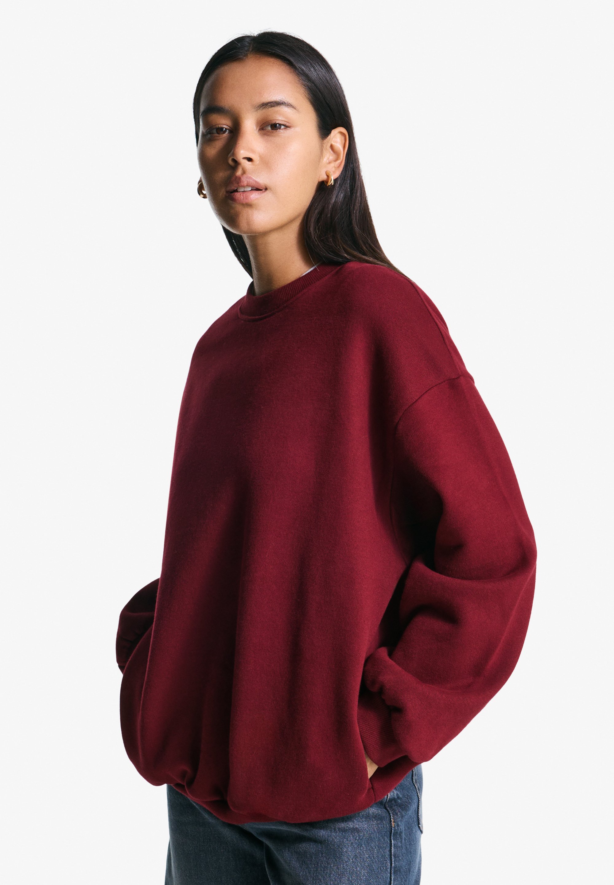 Sweat-shirt Bershka - rouge foncé