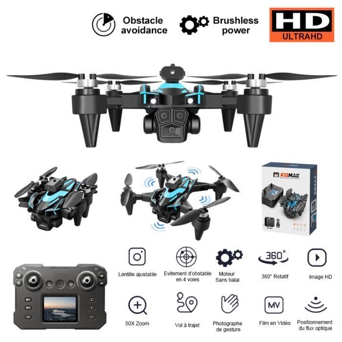 Dron BLEOSAN - Modelo con cámara 1080P - Control remoto con pantalla - Plegable - 3 baterías