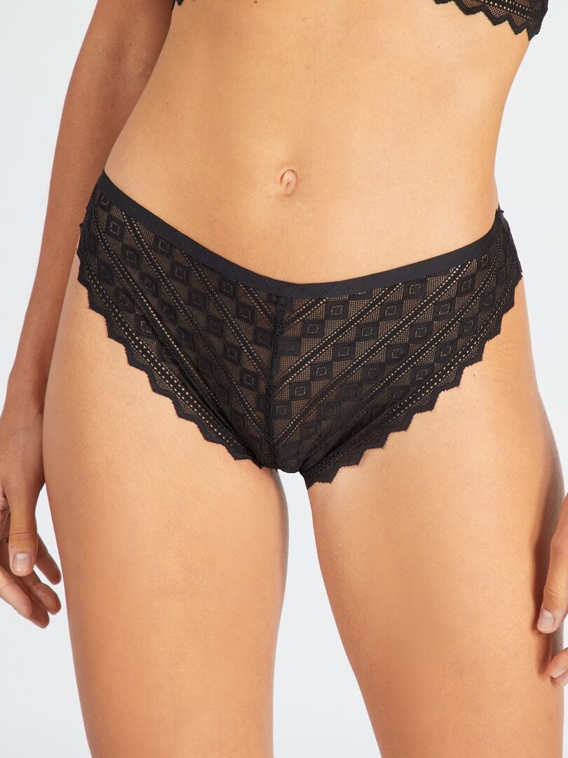Kanten slip 'Envie de Lingerie' - zwart