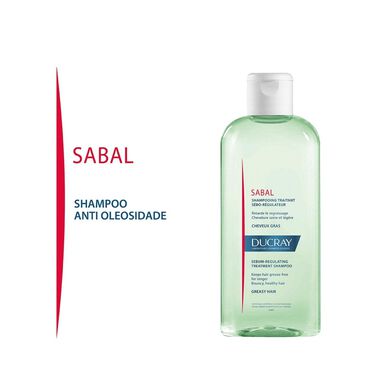 Ducray Sabal talgreduserende behandlingssjampo, oljekontrollsjampo for hodebunnen, 200 ml