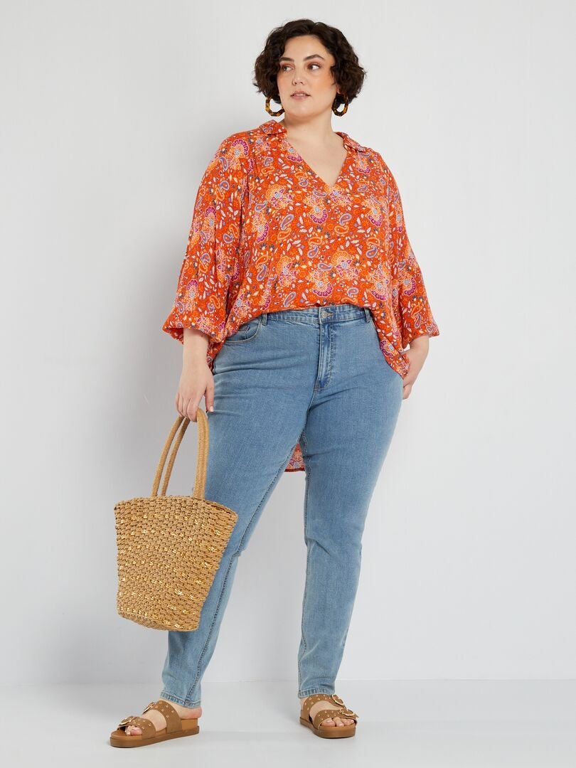 Jeans slim a vita alta - L34 - azul