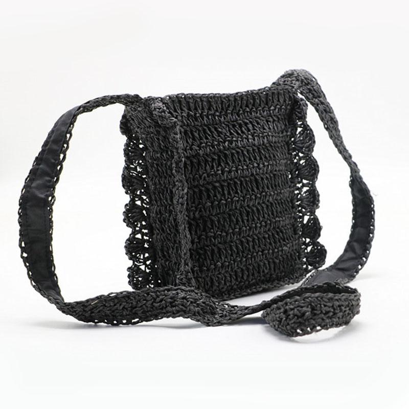 Nouveauté 2019 : sac bandoulière en paille crochetée, petit sac de plage en dentelle, sac de voyage d'été