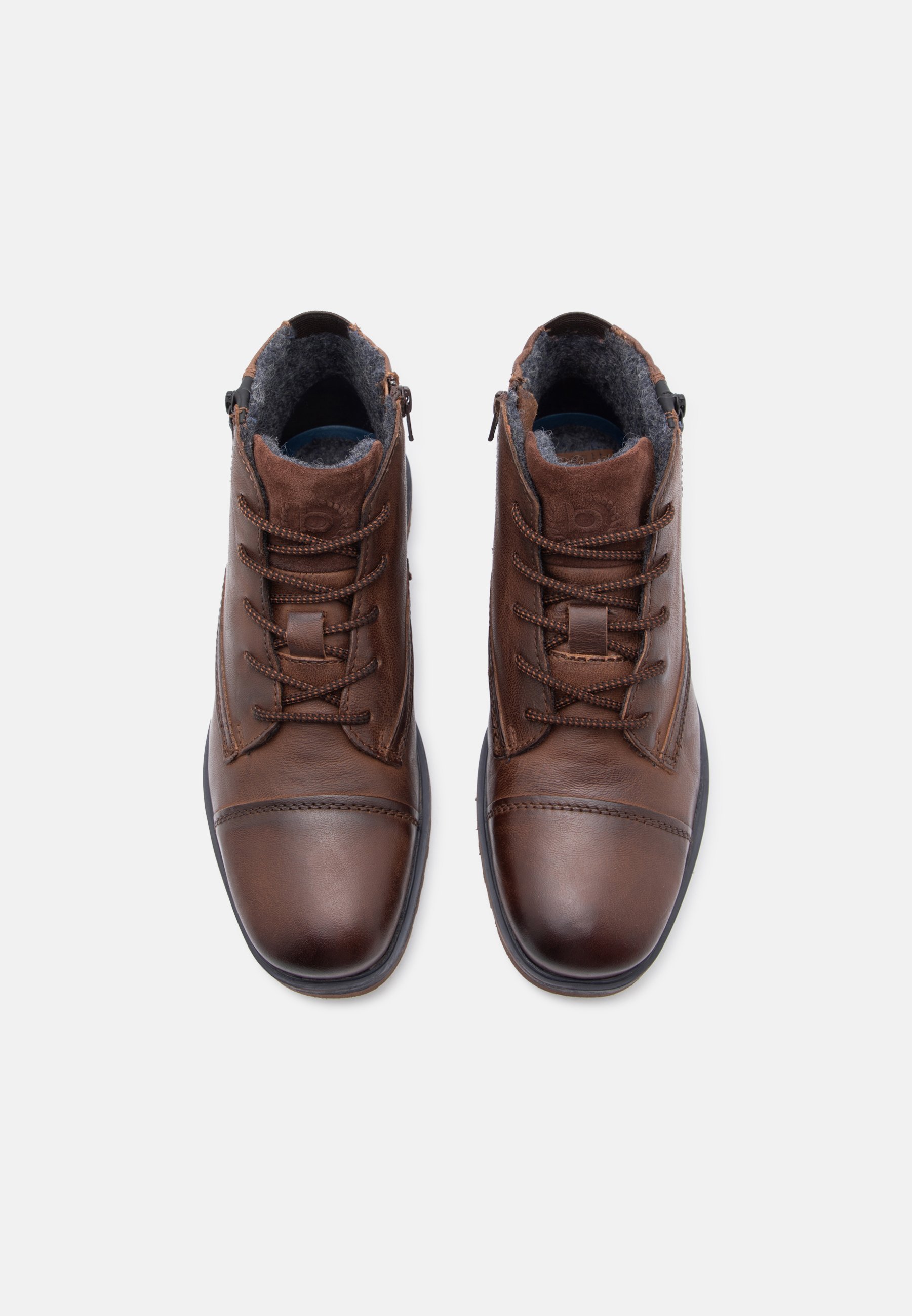 Bugatti gležnjarji z vezalkami - temno rjavi