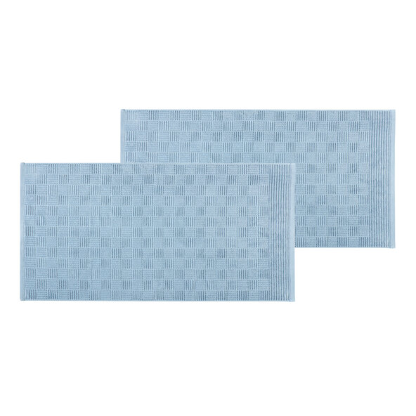 Geo terry towel series, bath towel, set of 2, blue