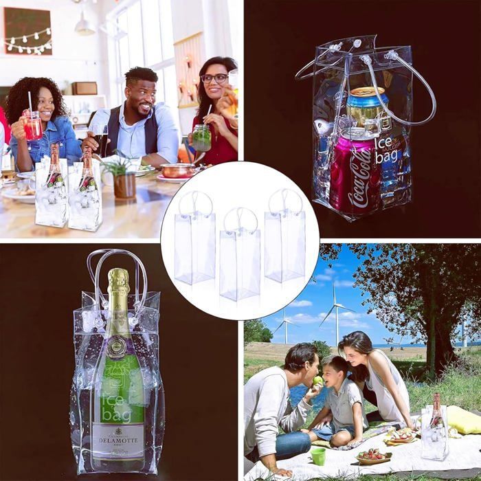 Borsa termica 3 in 1 per bottiglie di vino, portatile e pieghevole, borsa termica isolante per bottiglie, refrigeratore