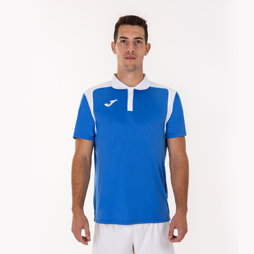 Joma Championship V Royal White Polo Shirt met korte mouwen