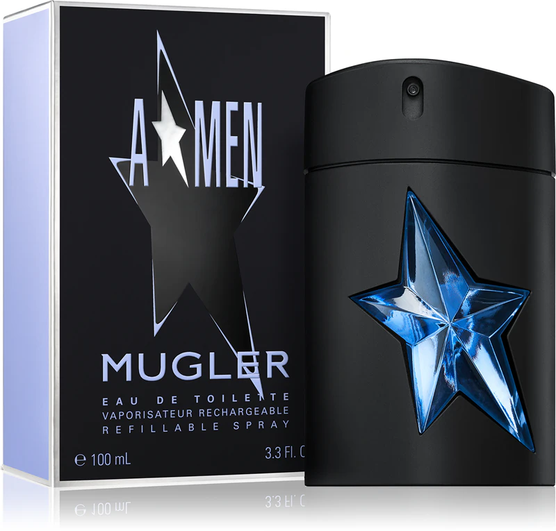 Frasco de borracha recarregável Mugler A*Men Eau de Toilette para homem